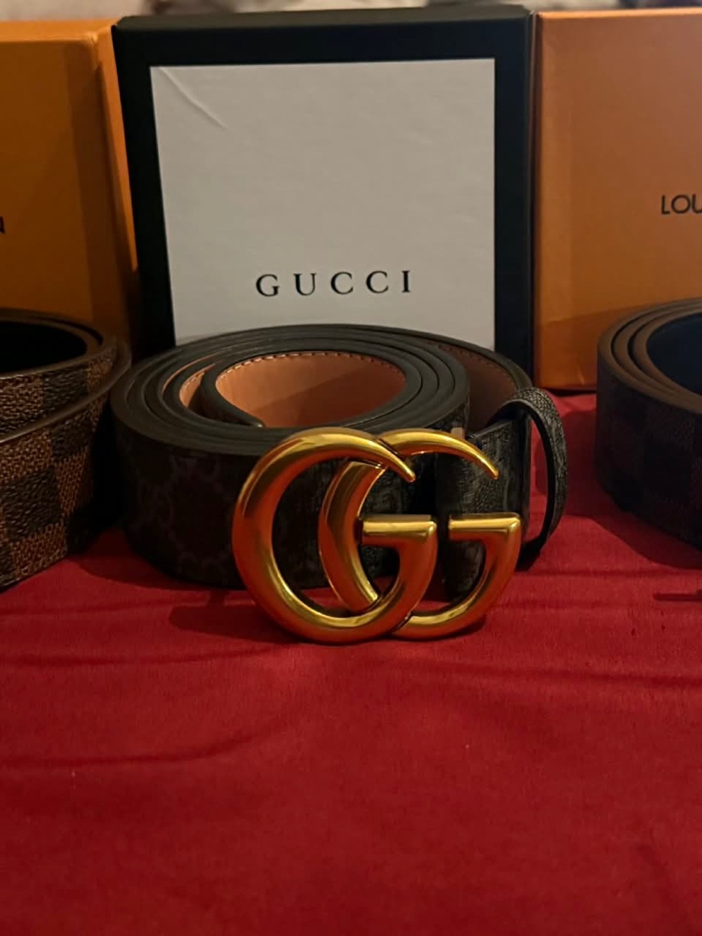 GG Monogram Belt with Gold Double G Buckle